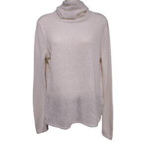 Banana Republic High Neck Long Sweater Made of Italian Yarn, Cream, Size M